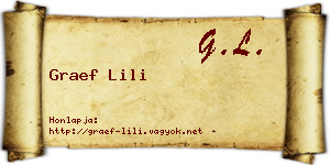 Graef Lili névjegykártya